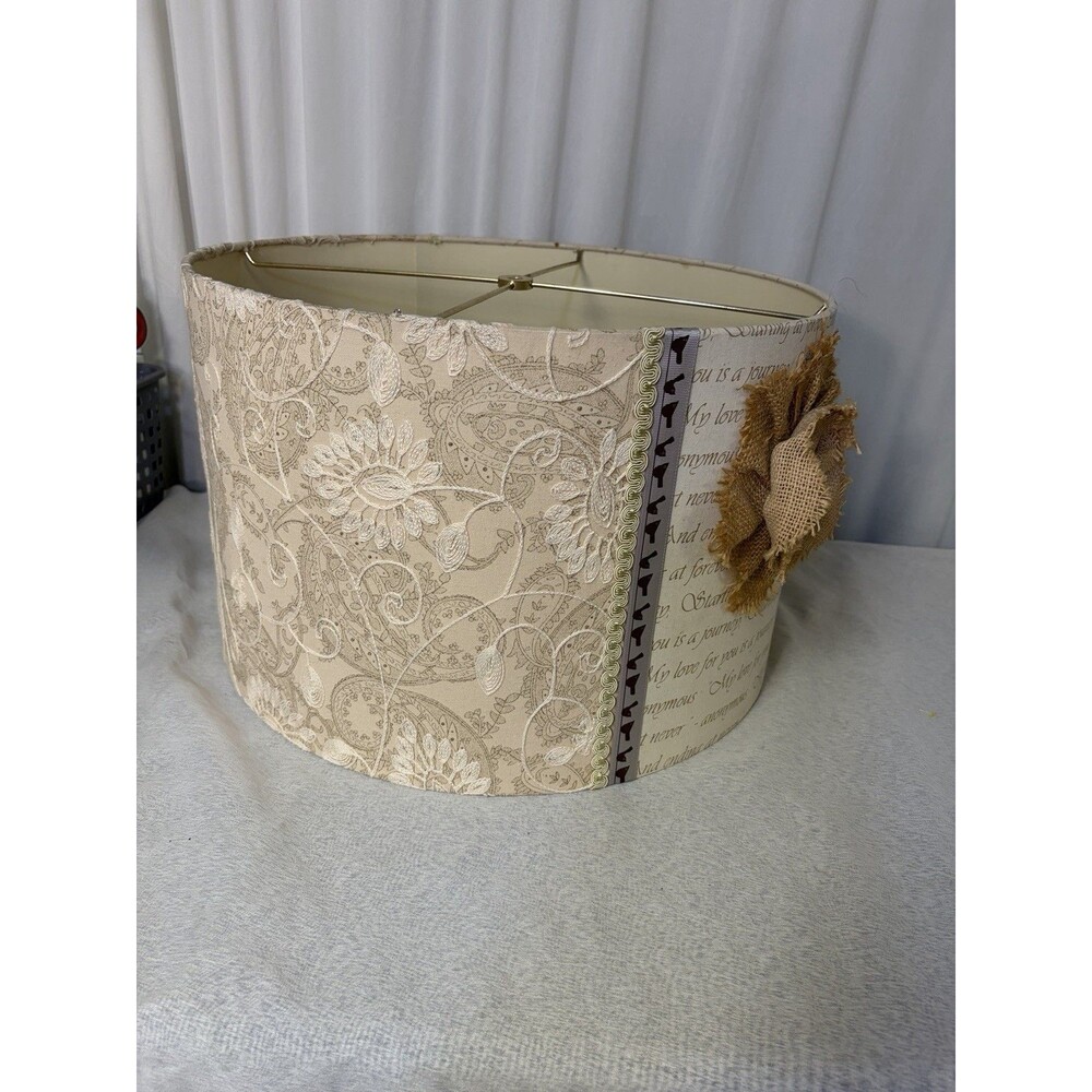 Vintage Burlap Artisan Lamp Shade
